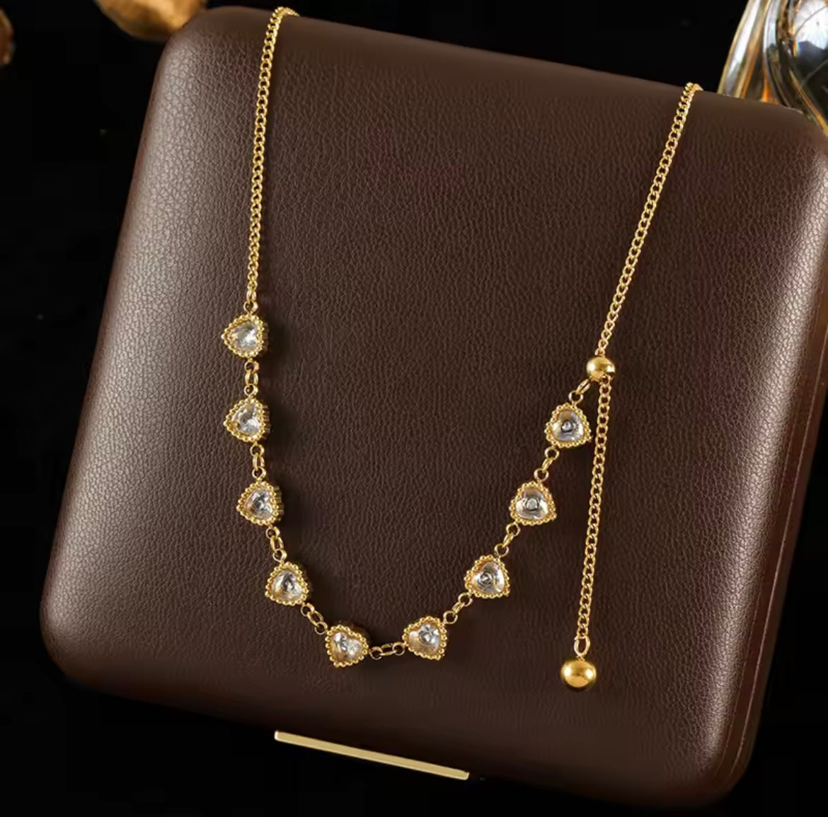 Collier Cœur en Zircon Cubique – Acier Inoxydable